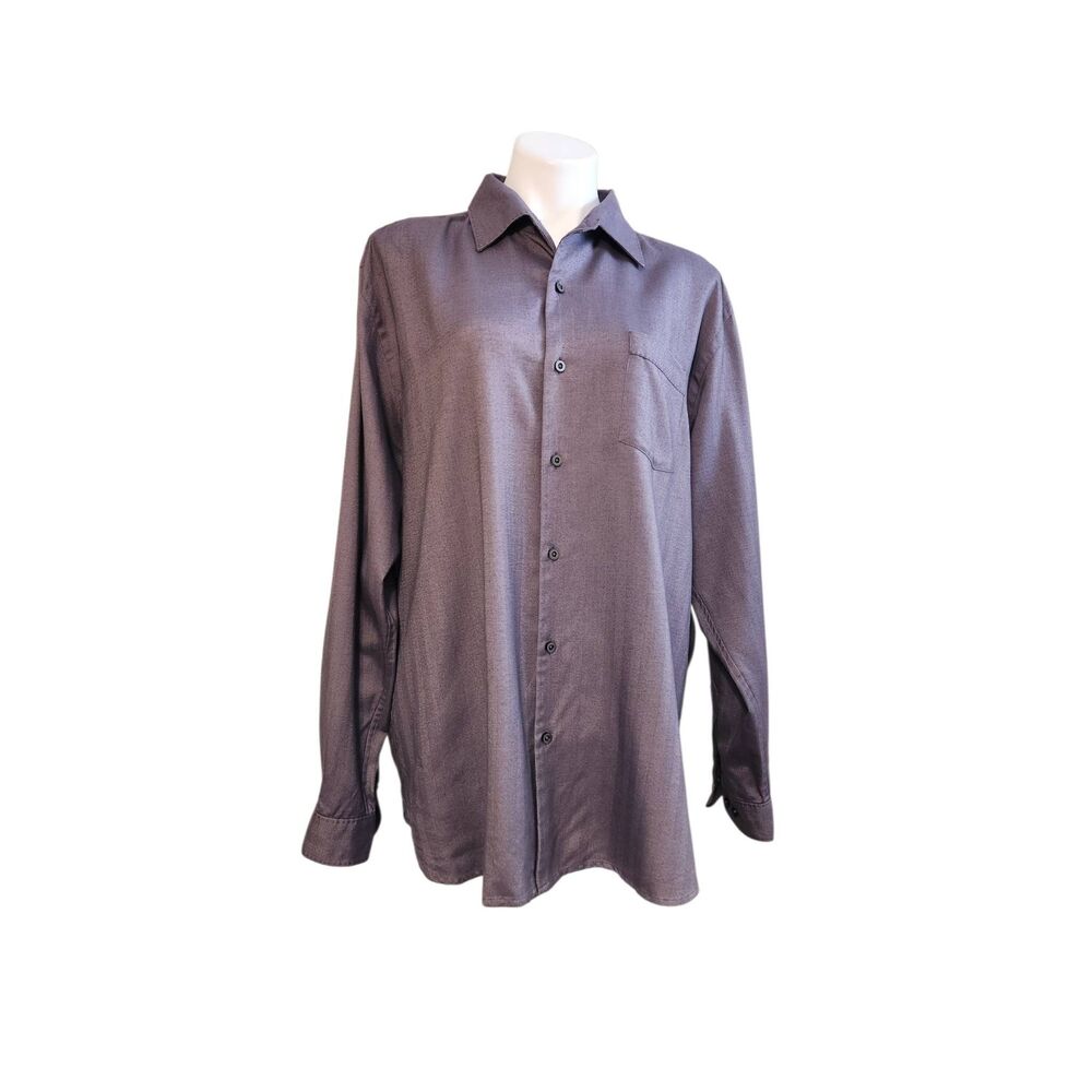 Tommy Bahama men's twill long sleeve button down shirt silk blend purple Large
